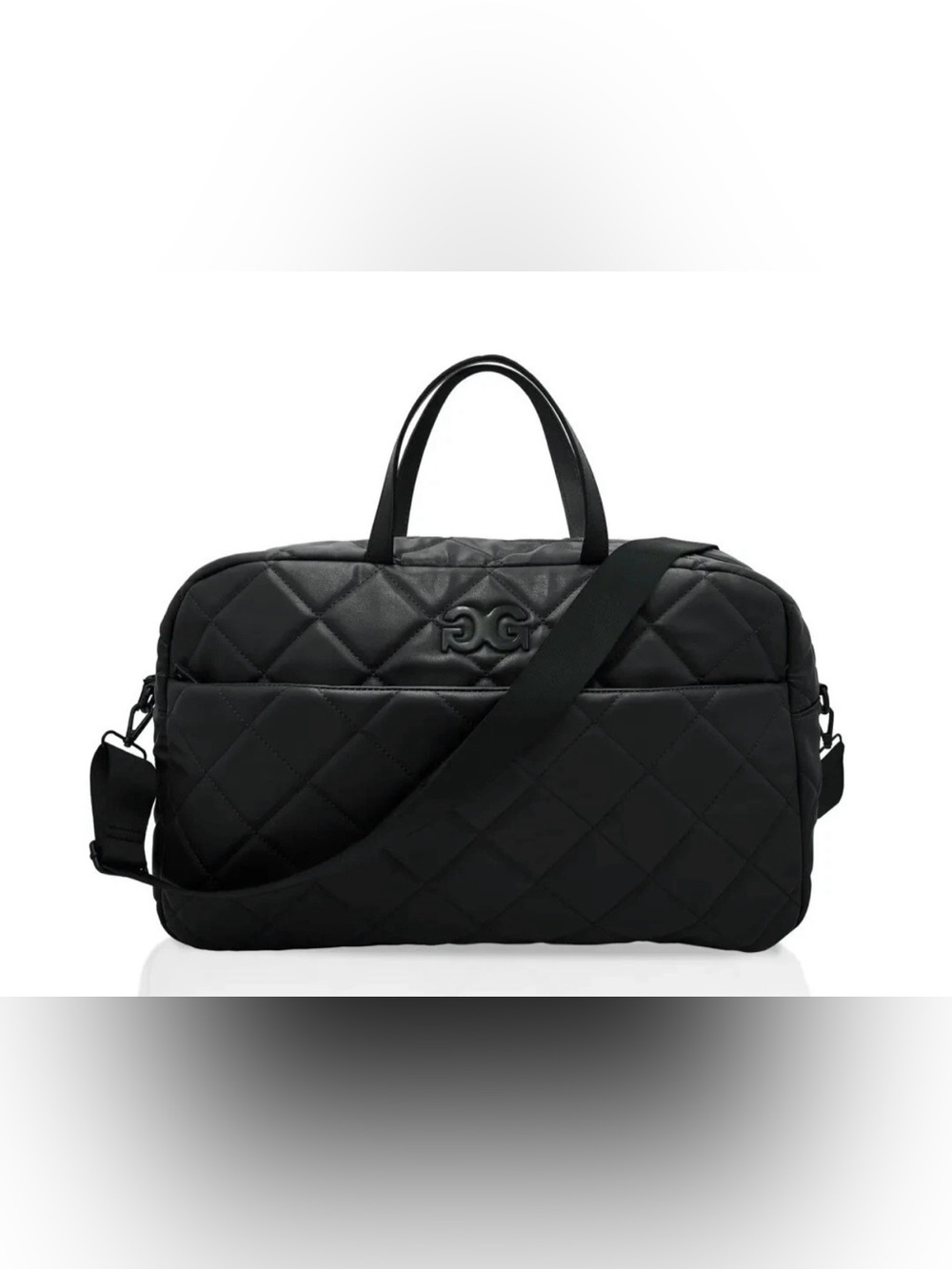New Gilda Paris Quilted Faux Leather Weekender Bag, Black